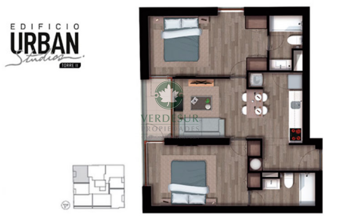 2D / 2B - Surponiente - 62.47m2